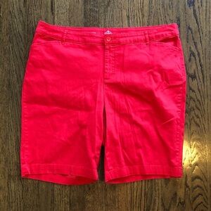 3/$10 St John's Bay Bright Red Casual Bermuda Stretchy Shorts